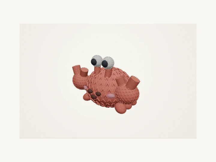 Chubby Little Crab - Handcrafted amigurumi crochet sample