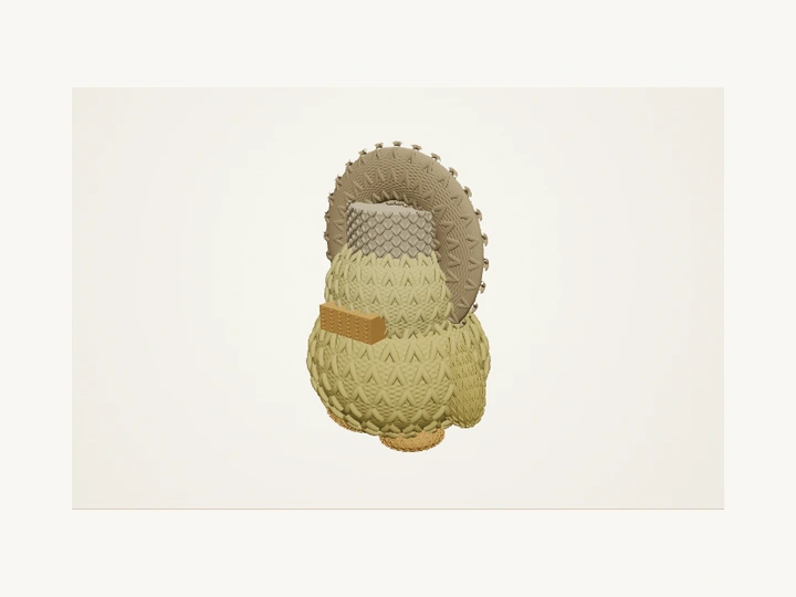 Sunny Duck with Straw Hat - Handcrafted amigurumi crochet sample